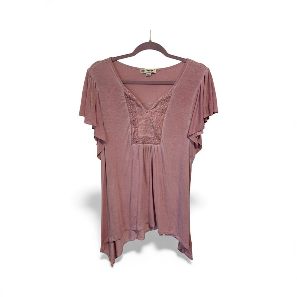Unity World Wear Boho Western Mauve Shirt
